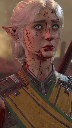 Bloodied Elf Warrior Baldurs Gate3 Wallpaper