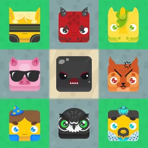 Blooket Game Characters Grid Wallpaper