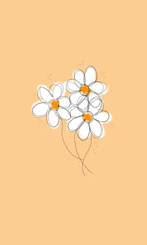 Blooming Pure Serenity: A White Daisy Illustration Wallpaper