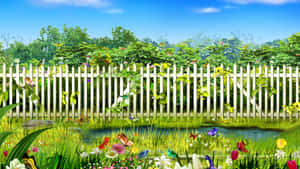 Blooming Spring Garden With Colorful Flowers Wallpaper