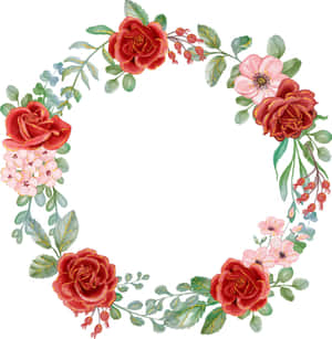 Blossoming Floral Wreath Wallpaper