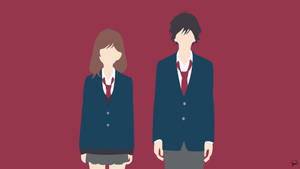 Blossoming Love In Ao Haru Ride Wallpaper