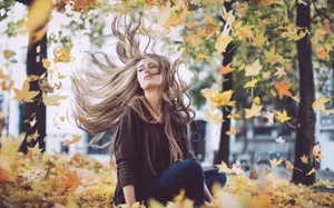 Blowing Autumn Wind In The Forest Wallpaper