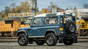 Blue 1990 Defender Land Rover Iphone Wallpaper