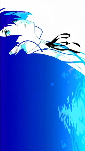 Blue Abstract Art Anime Character Wallpaper