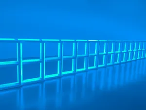 Blue Abstract Neon Frames Wallpaper