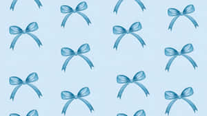Blue Aesthetic Bow Pattern Wallpaper