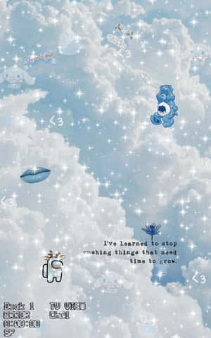 Blue Aesthetic Cloudsand Cartoon Elements Wallpaper Wallpaper