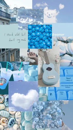 Blue Aesthetic Collage Wallpaper Wallpaper