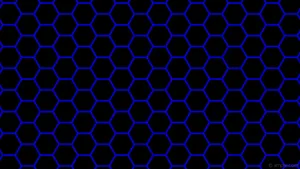 Blue And Black Hexagonal Pattern Wallpaper