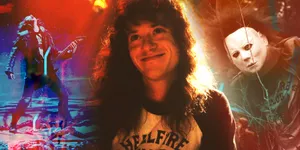 Blue And Gold Eddie Munson From Stranger Things Wallpaper