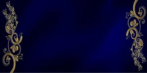 Blue And Gold Sprawling Flower Wallpaper