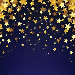 Blue And Gold Stars Art Wallpaper
