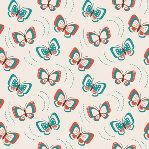 Blue And Orange Pastel Butterflies Wallpaper