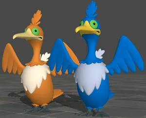 Blue And Orange Pokémon Cramorant Wallpaper