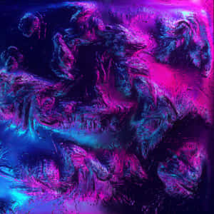 Blue And Pink Aesthetic Neon Painting Wallpaper