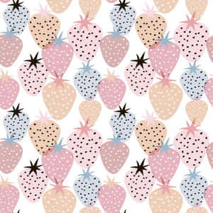 Blue And Pink Pastel Cute Strawberry Wallpaper