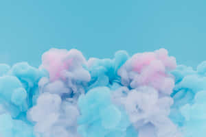 Blue And Pink Smoke On A Blue Background Wallpaper