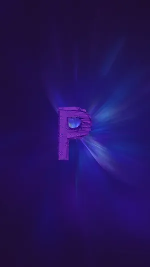 Blue And Purple P Letter Wallpaper