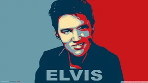 Blue And Red 4k Elvis Wallpaper