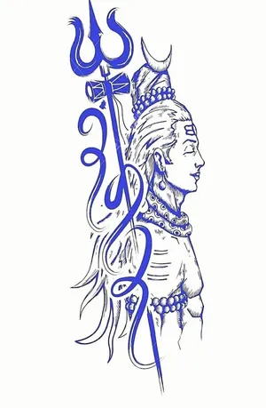 Blue And White Mahadev Rudra Avatar Wallpaper