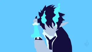 Blue Anime Rin Okumura Vector Art Wallpaper