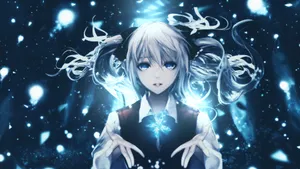 Blue Aura Girl Magic Wallpaper