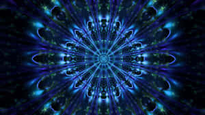 Blue Aura Mandala Design Wallpaper
