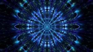Blue Aura Mandala Design Wallpaper