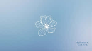 Blue Aura Minimalist Flower Wallpaper