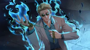 Blue Aura Sorcerer Power Wallpaper