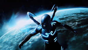 Blue Aura Space Warrior Wallpaper