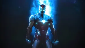 Blue Aura Superhero Iron Man Wallpaper