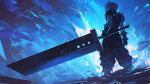 Blue Aura Warrior Wallpaper