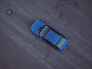 Blue B M W E46 Aerial View Wallpaper