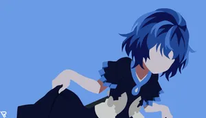 Blue_ Background_ Anime_ Character_ Vector Wallpaper