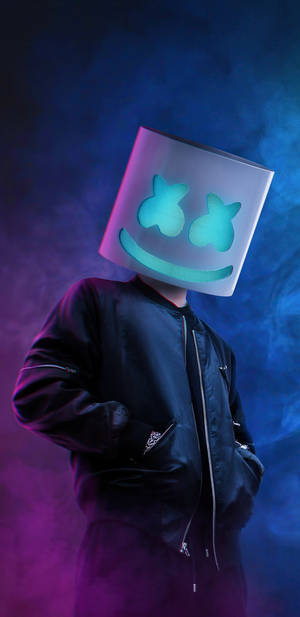 Blue Background Marshmello Hd Iphone Wallpaper