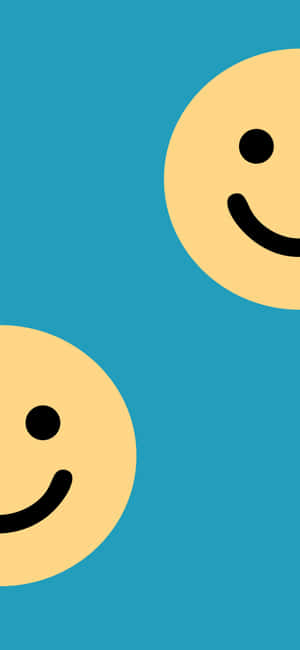 Blue Background Twin Smiley Faces Wallpaper