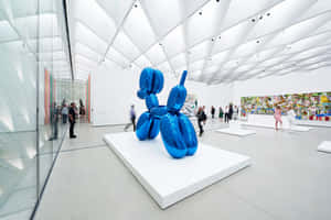 Blue Balloon Dog Sculptureat The Broad Museum Wallpaper