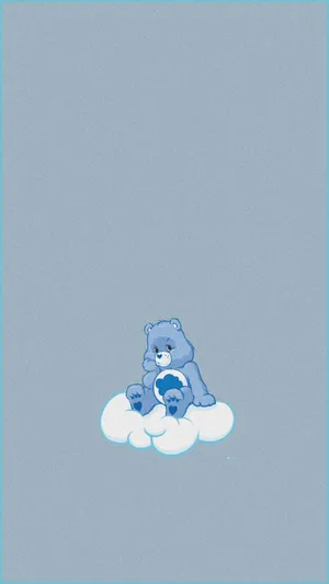Blue Bearon Cloud Illustration Wallpaper
