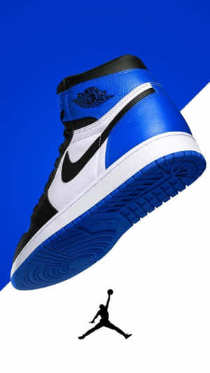 Blue Black Air Jordan Sneaker Wallpaper