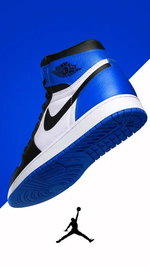 Blue Black Air Jordan Sneaker Wallpaper