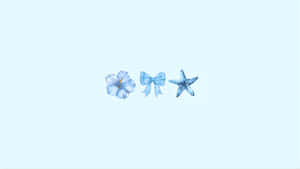 Blue Bow And Sea Icons Wallpaper