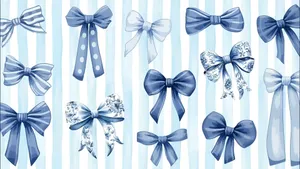 Blue Bow Collection Wallpaper