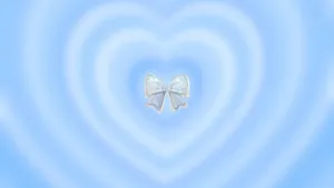 Blue Bow On Heart Background Wallpaper