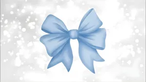 Blue Bow On Sparkling Background Wallpaper