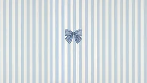 Blue Bow On Striped Background Wallpaper