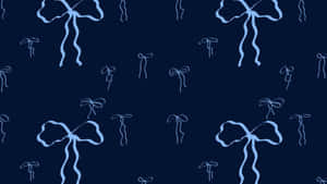 Blue Bow Pattern Design Wallpaper