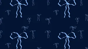 Blue Bow Pattern Design Wallpaper