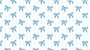 Blue Bow Pattern Design Wallpaper